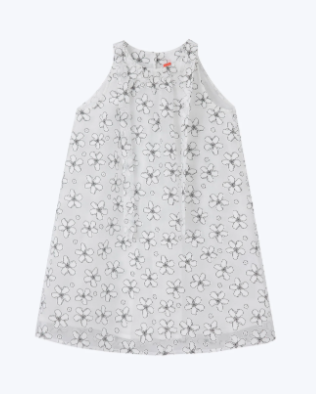 Floral Bow Tie Dress - Cream