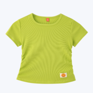 Side Elasticated Kids Tee - Lime