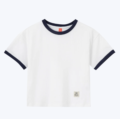 Kids Tee With Vacy Label - Cream