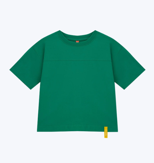 Relaxed Tee with Chest Cut & Sew - Green